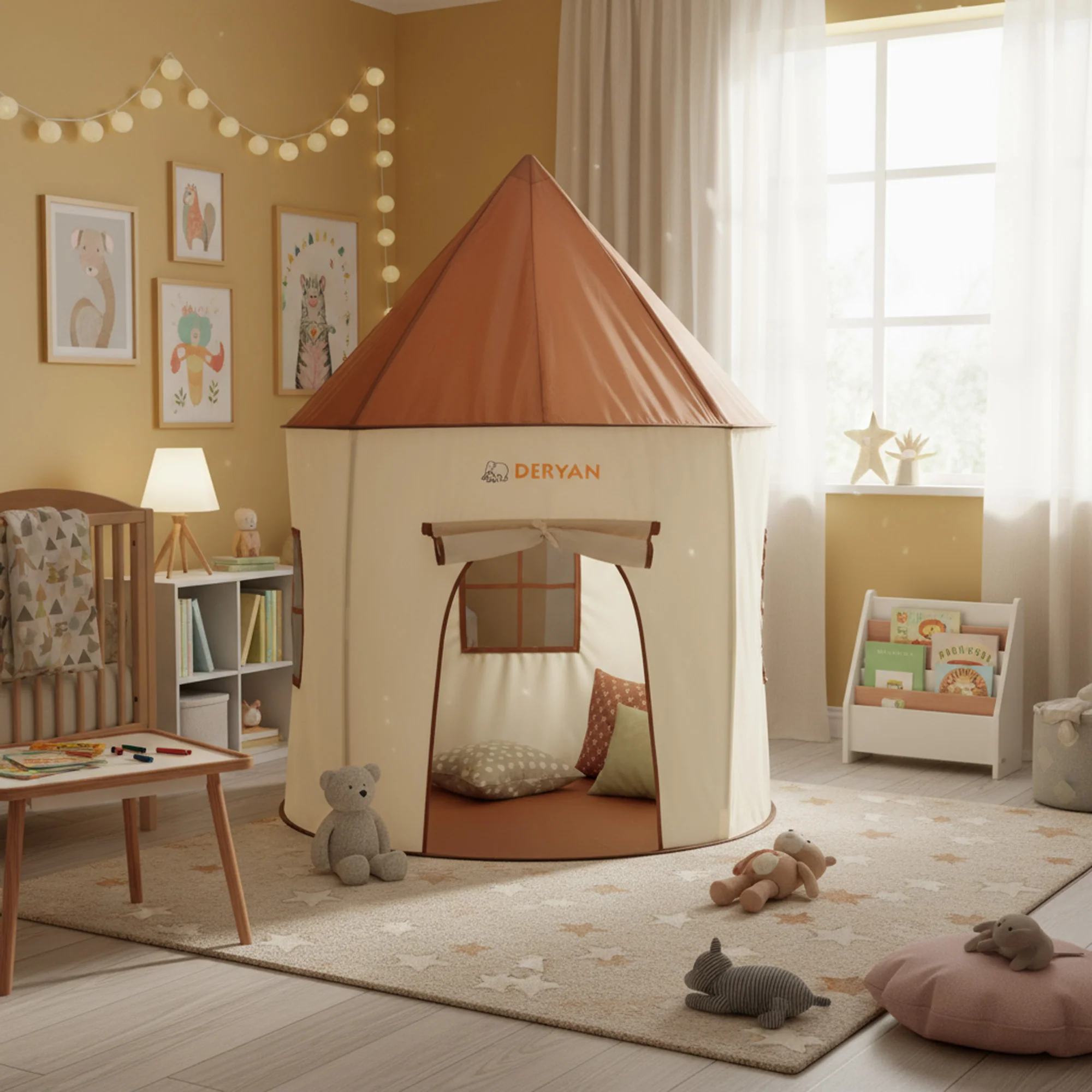 Play Tent Beige & Brown - Image 6
