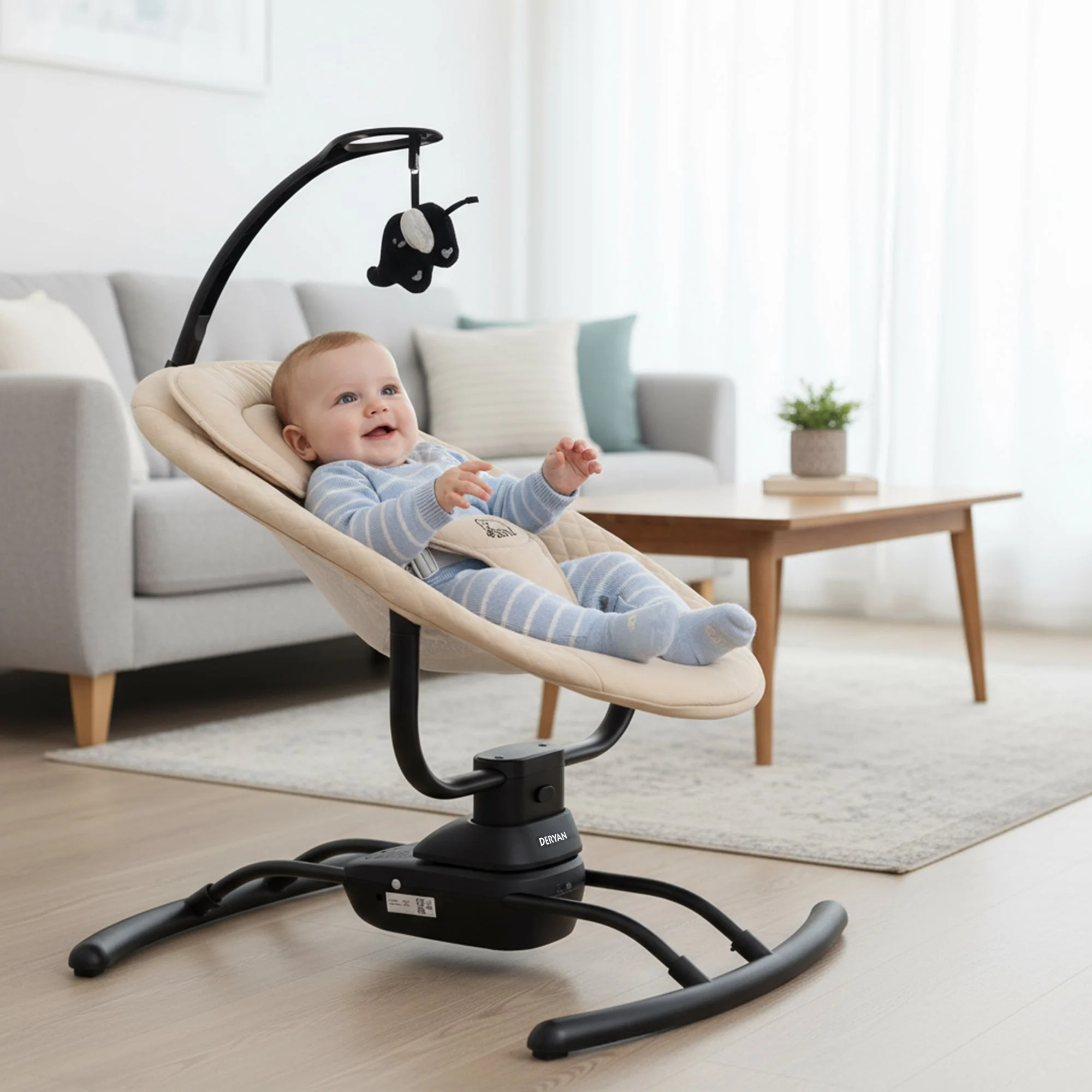 Jacky Cream Electric Baby Swing - Image 2