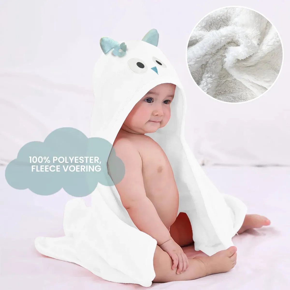 Owl Multifunctional Baby Fleece Blanket with Hood – Swaddle Blanket – Blanket 29.6"x39.4" - Image 4