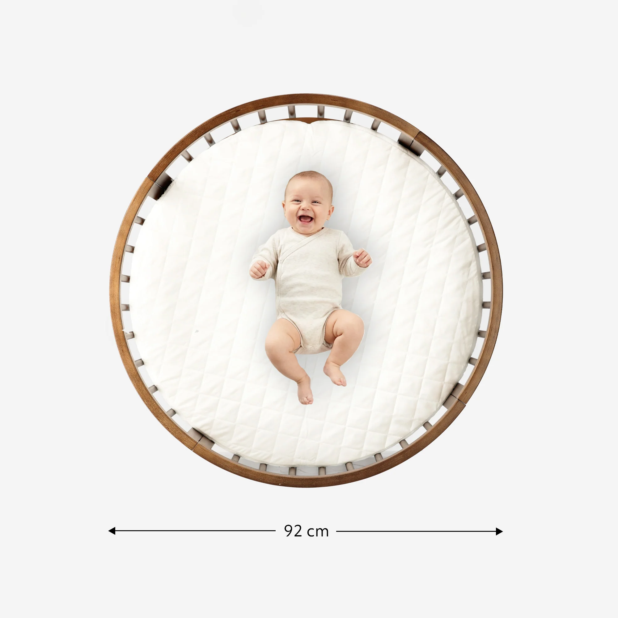 Willow Wooden Round Playpen with Mattress - Warm Brown - Image 3