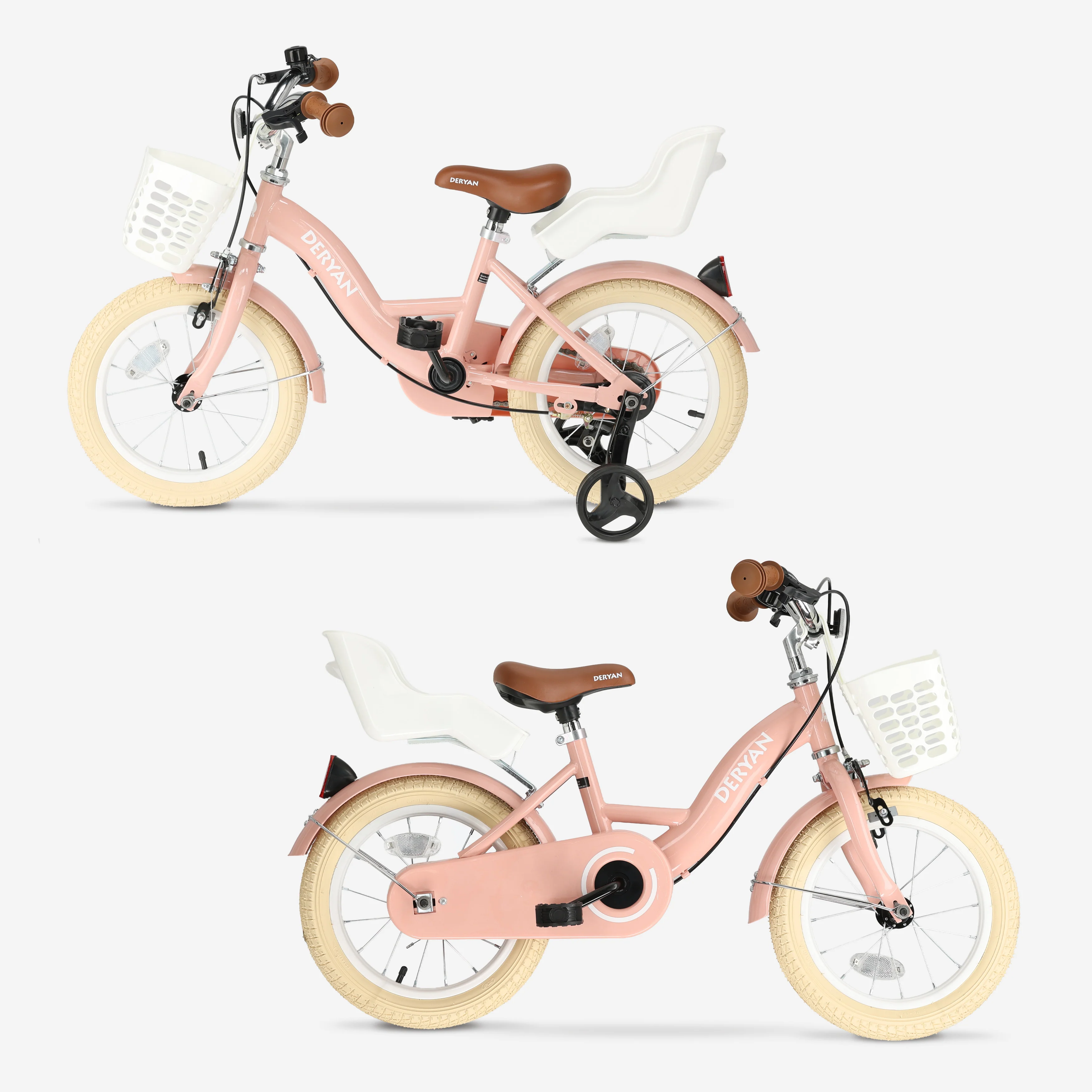 Zoey Girls' 12-Inch Children's Bike with Basket - Pink - Image 6